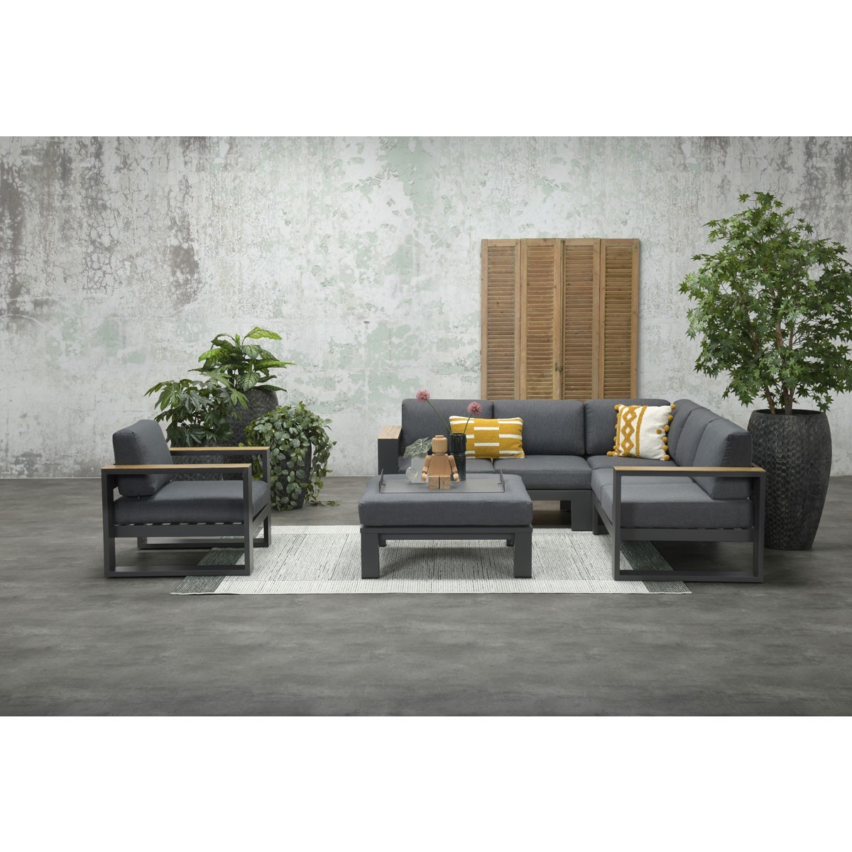 Garden Impressions »Cube« Lounge-Dining Gruppe Teak Look 2 Farben