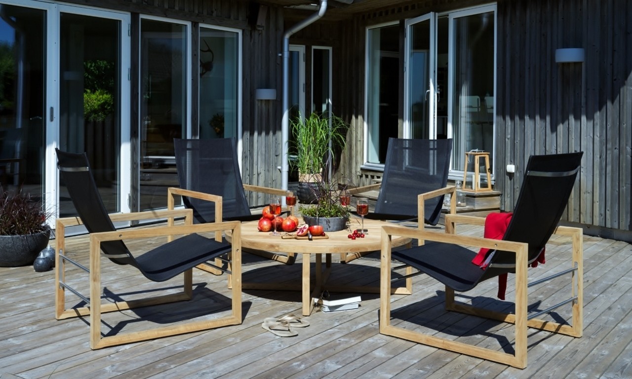 Brafab »Vevi« Teak Loungesessel + Fußhocker