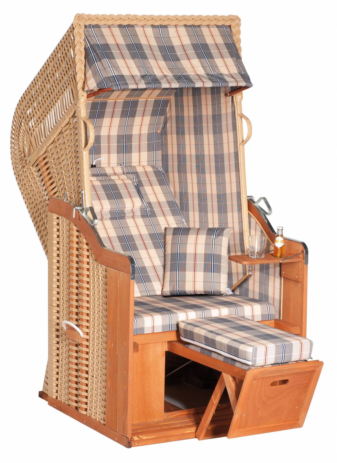 Halblieger Strandkorb Rustikal 250 Plus beige 1 - Sitzer 1205