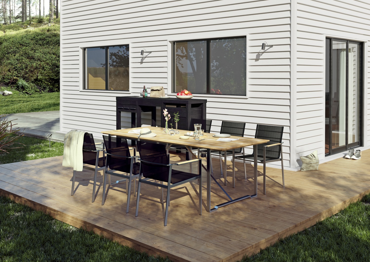 Brafab »Gotland« Teak-Edelstahlgruppe