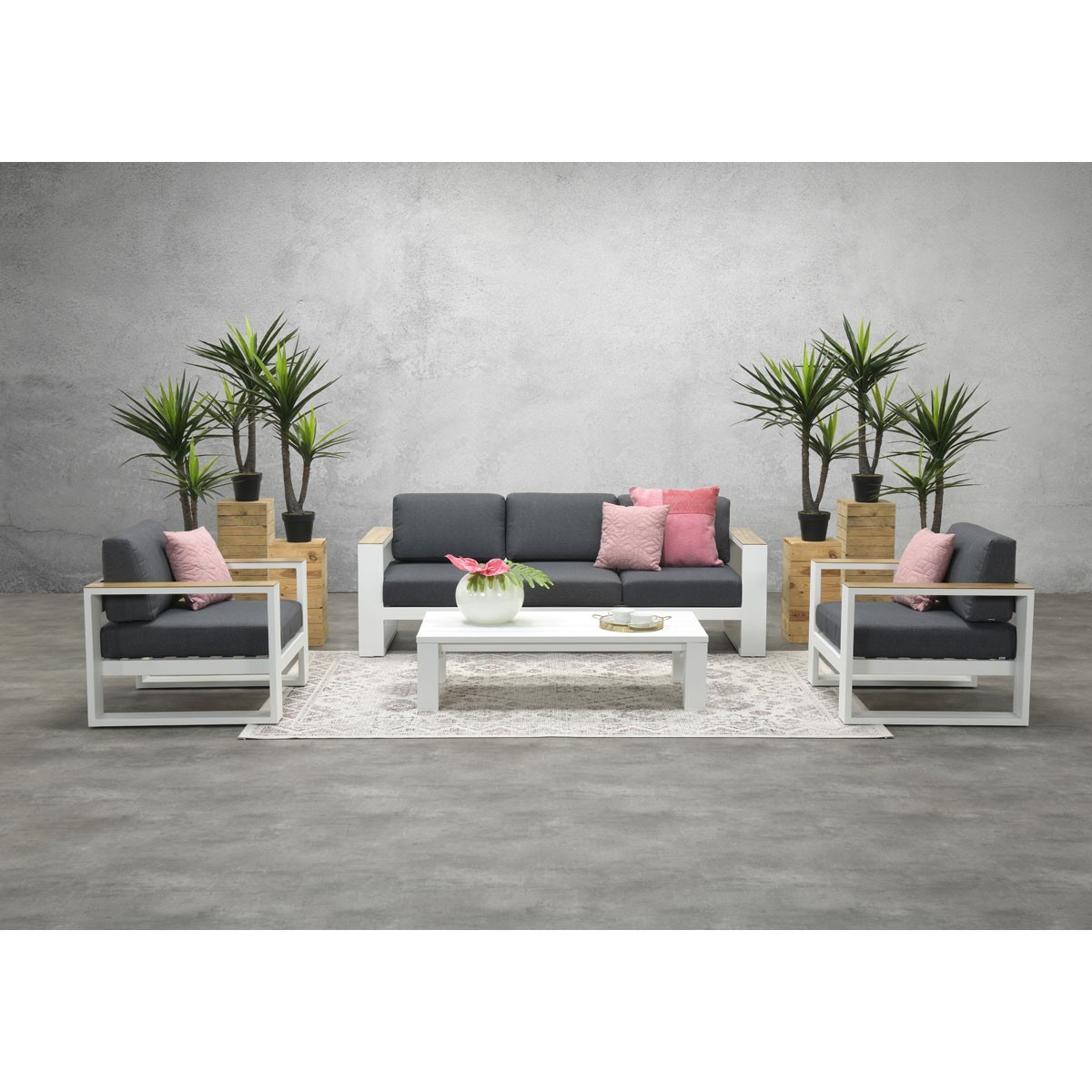 Garden Impressions »Cube« Lounge Gruppe Teak Look 2 Farben