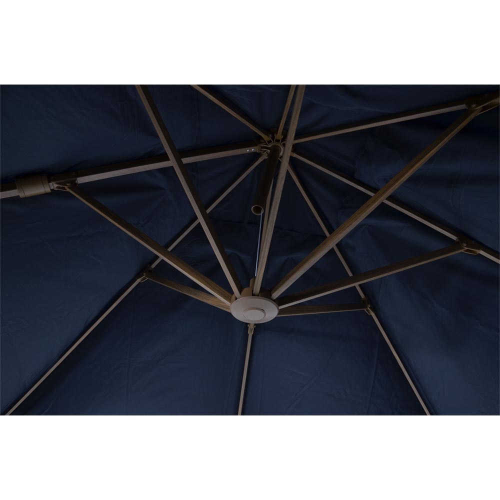 Lesli Living Ampelschirm VirgoFlex Holzoptik grau 3x3m