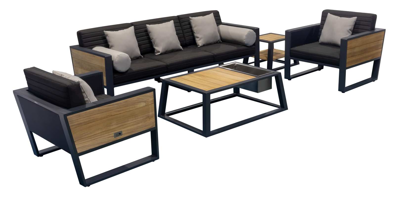 Higold »York« Lounge-Set 3 Sitzer schwarz