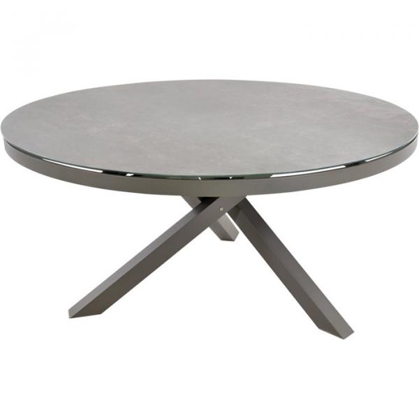 Lesli Living table de salon angulaire Easystone plateau de table "Soho Coal" réglable