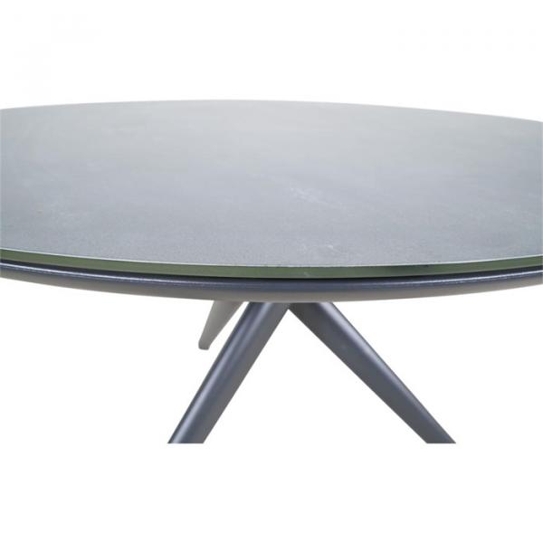Lesli Living table de salon angulaire Easystone plateau de table "Soho Coal" réglable